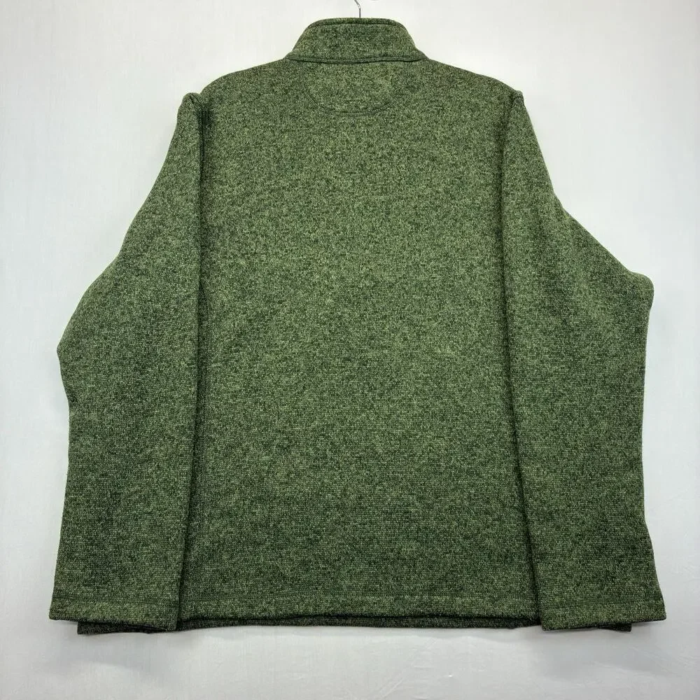 Woolrich Men’s XL Quarter Zip Sweater Fleece Pullover Green Outdoor